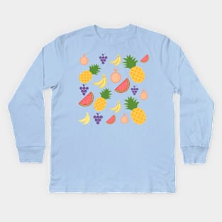 Colourful Fruit Cocktail Mosaic Kids Long Sleeve T-Shirt